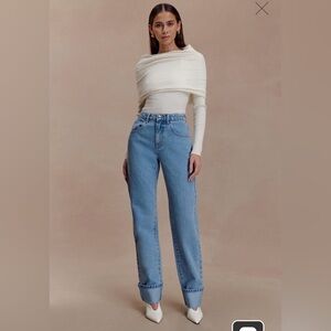 Meshki Straight Leg Cuffed Jeans